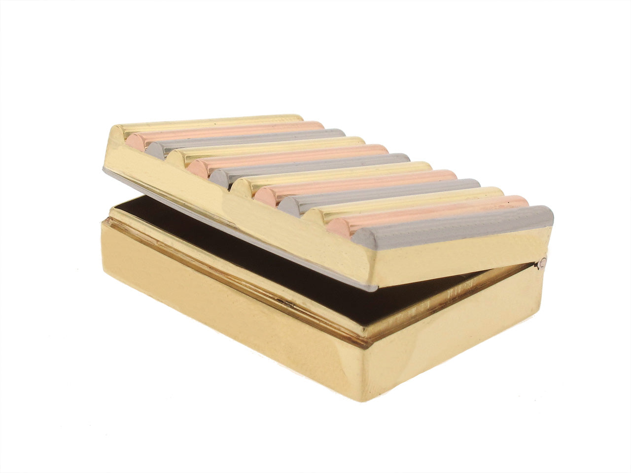 Retro Pillbox in 18K Tricolor Gold