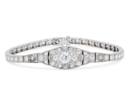 Art Deco Diamond Bracelet in Platinum