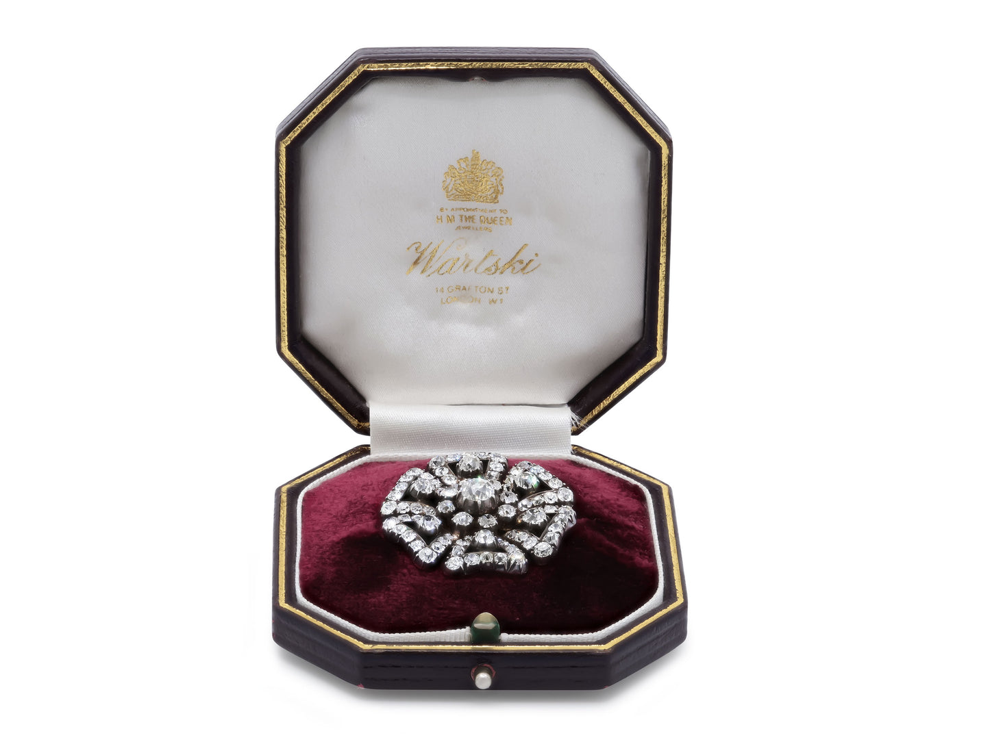 Antique Victorian Diamond Brooch in Silver over Gold