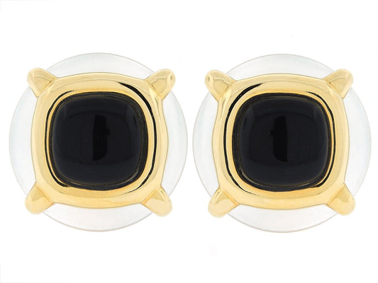 Cartier Aldo Cipullo Crystal and Onyx Earrings in 18K Gold