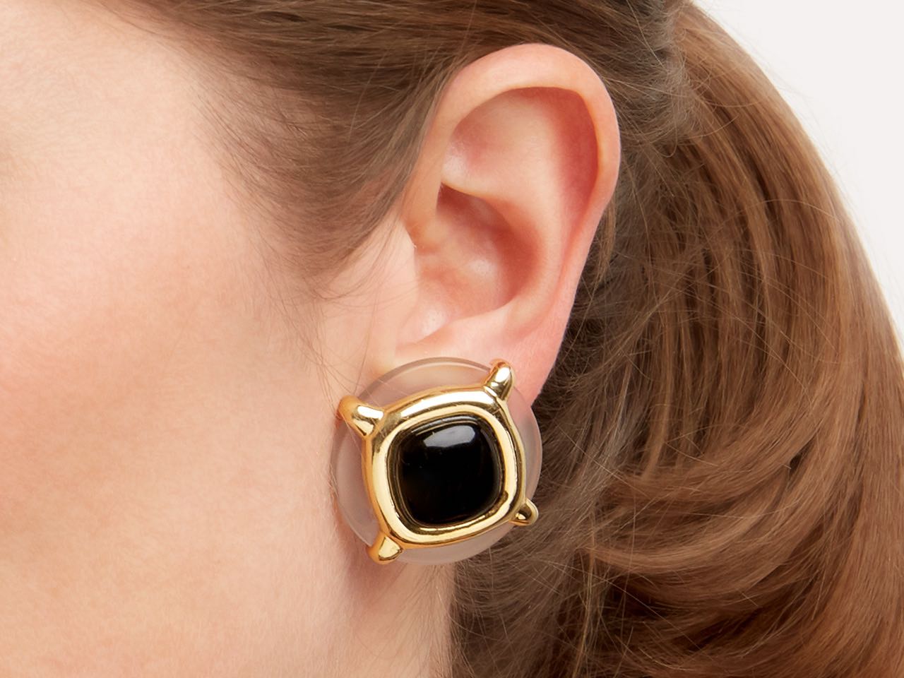 Cartier Aldo Cipullo Crystal and Onyx Earrings in 18K Gold