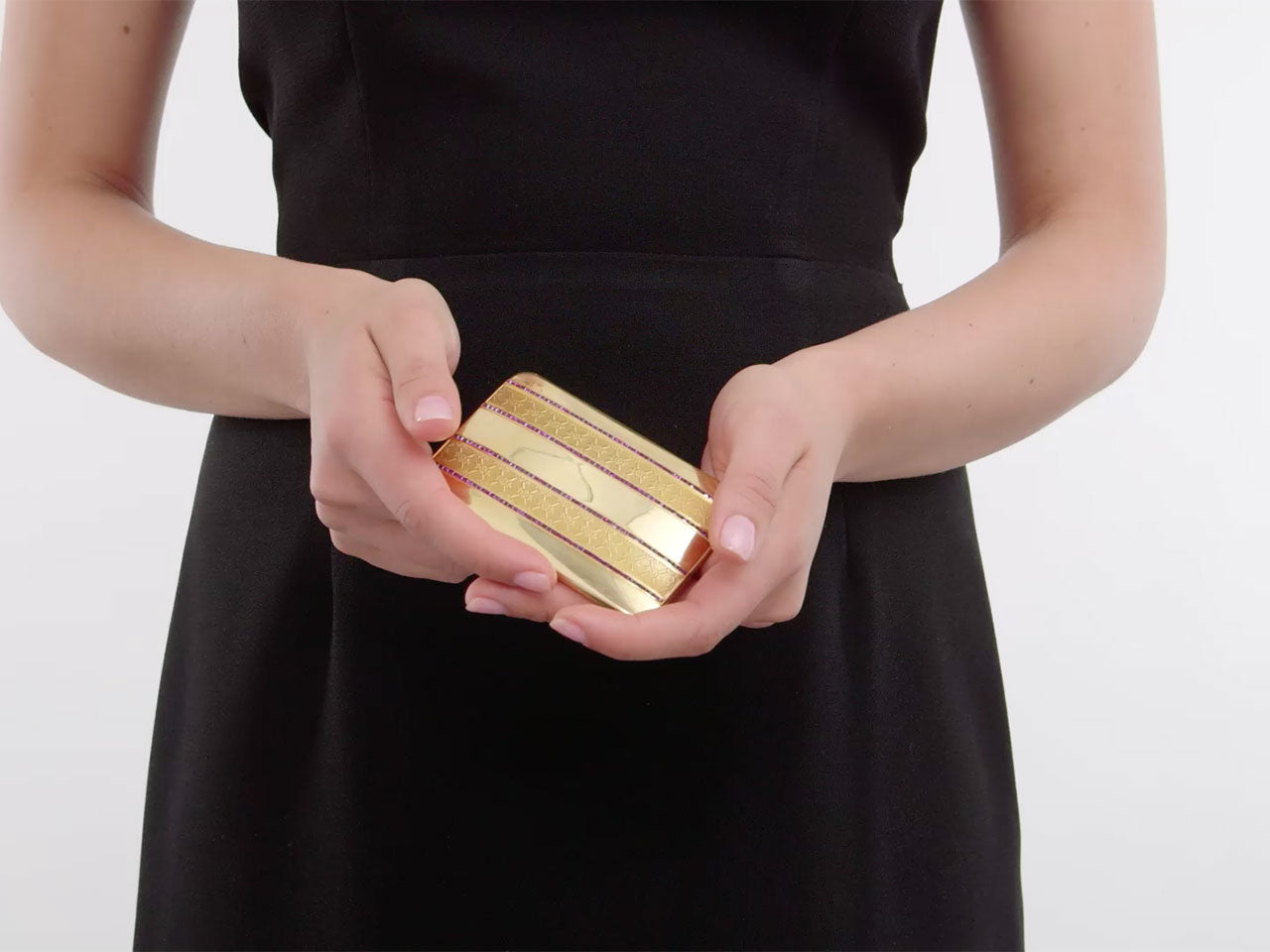 Mid-Century Ruby and 18K Gold Card/Cigarette Case, French