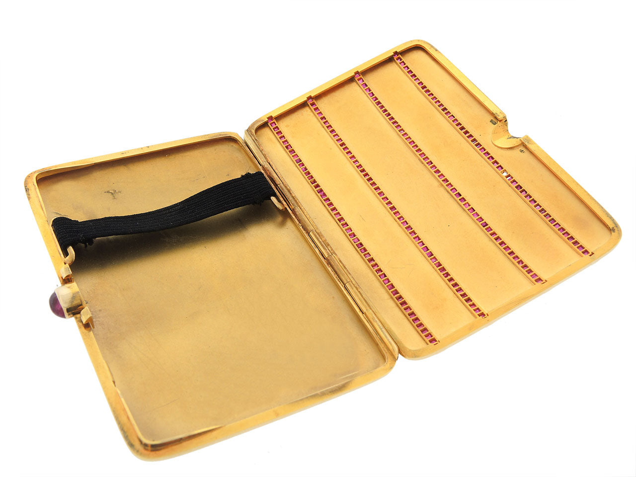 Mid-Century Ruby and 18K Gold Card/Cigarette Case, French