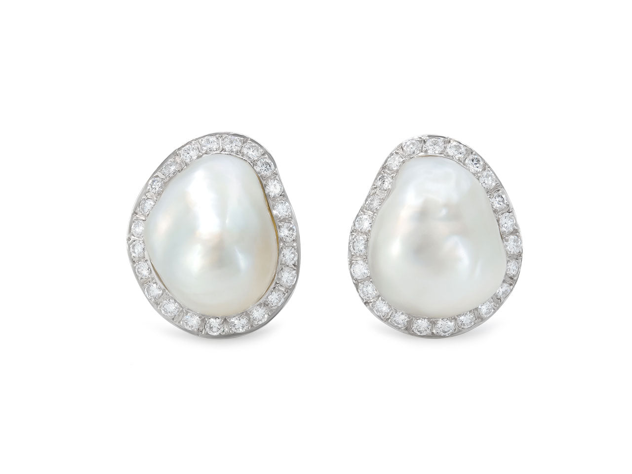 Trio South Sea Pearl and Diamond Earrings in 18K