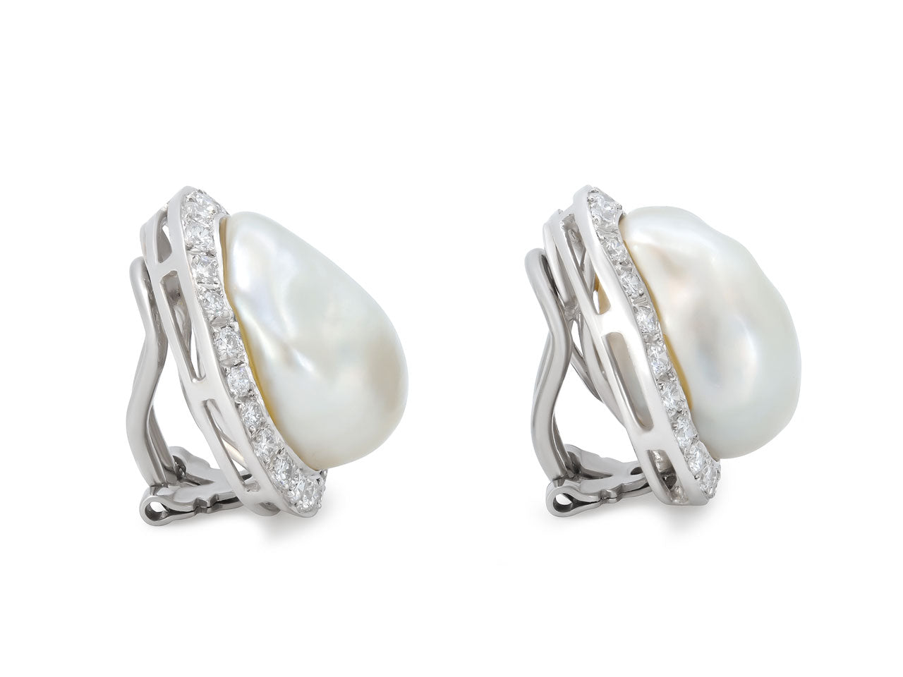 Trio South Sea Pearl and Diamond Earrings in 18K