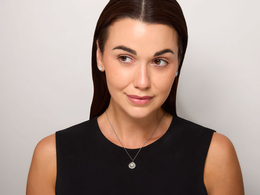 Cultured Pearl and Diamond Pendant in Platinum