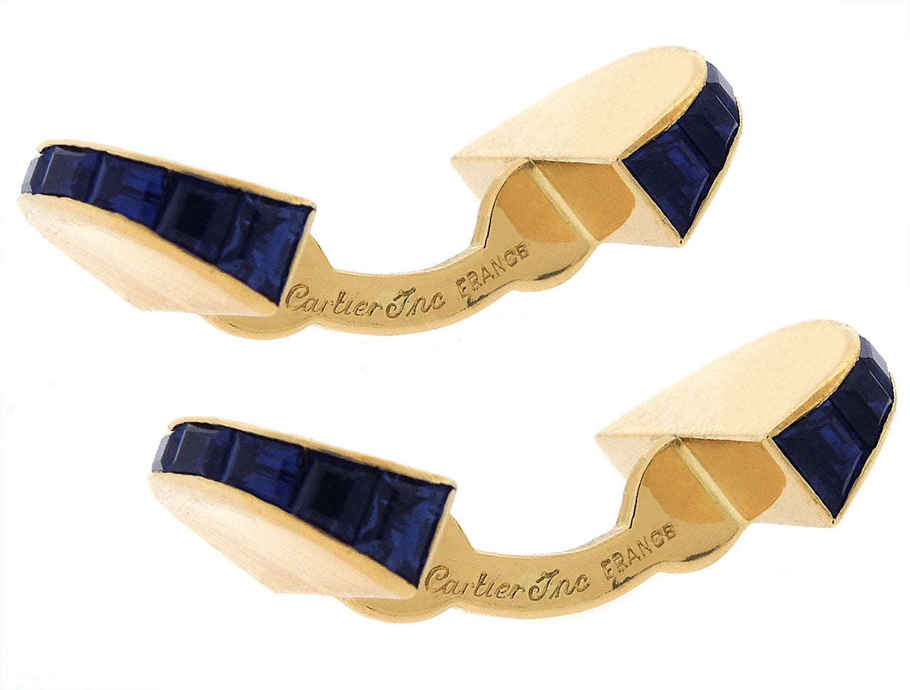 Cartier Sapphire Cufflinks in 18K Gold