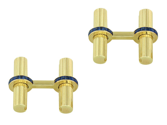 Van Cleef & Arpels Sapphire Cufflinks in 14K Gold