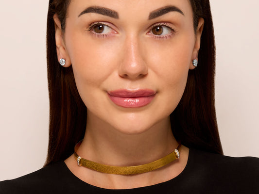Gold Choker with Diamonds in 14K Gold