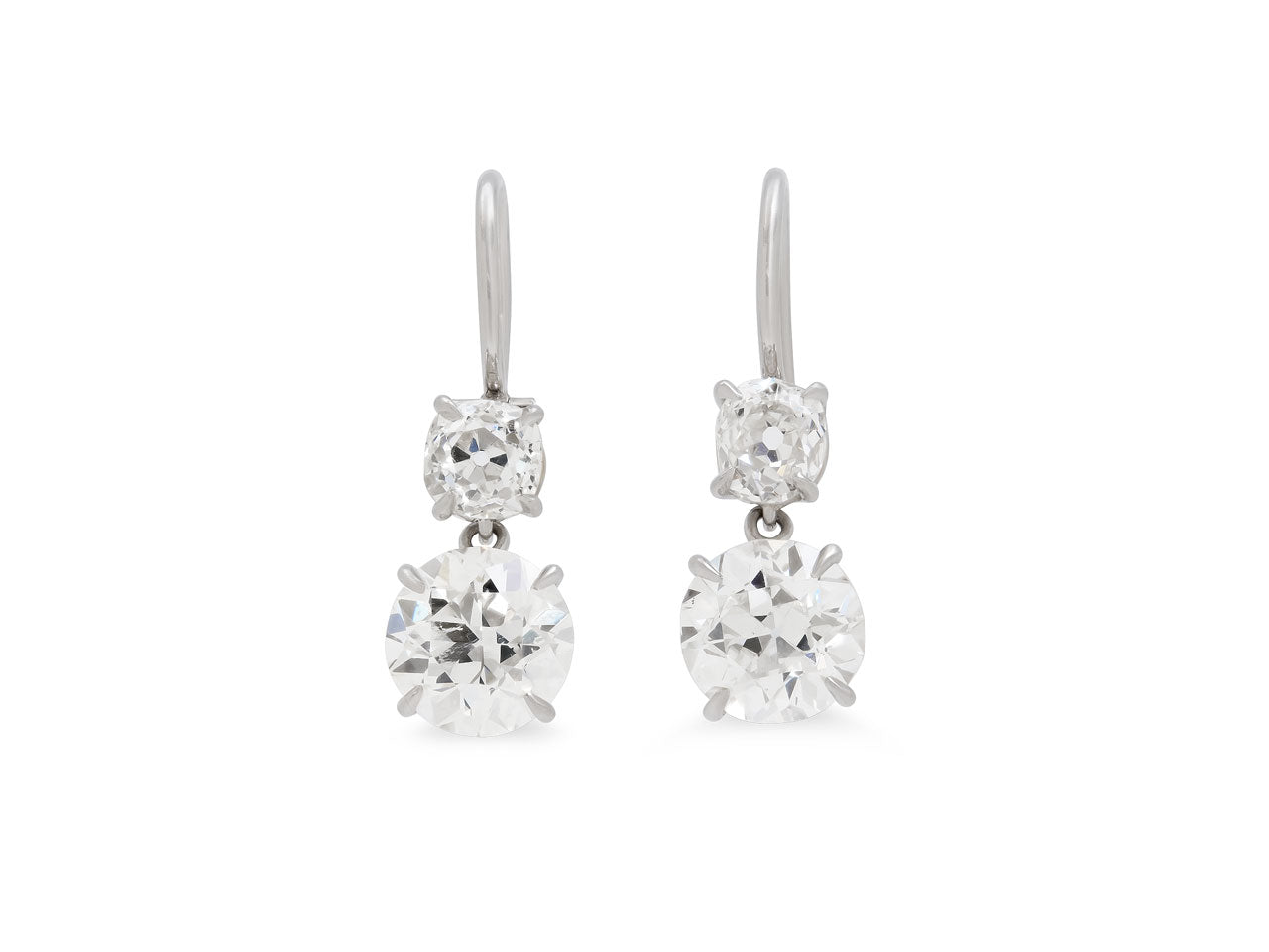 Beladora 'Bespoke' Old-cut Diamond Earrings in Platinum