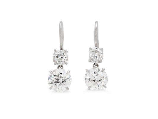 Beladora 'Bespoke' Old-cut Diamond Earrings in Platinum