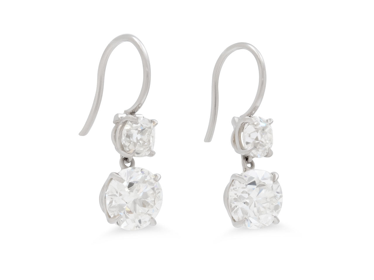 Beladora 'Bespoke' Old-cut Diamond Earrings in Platinum