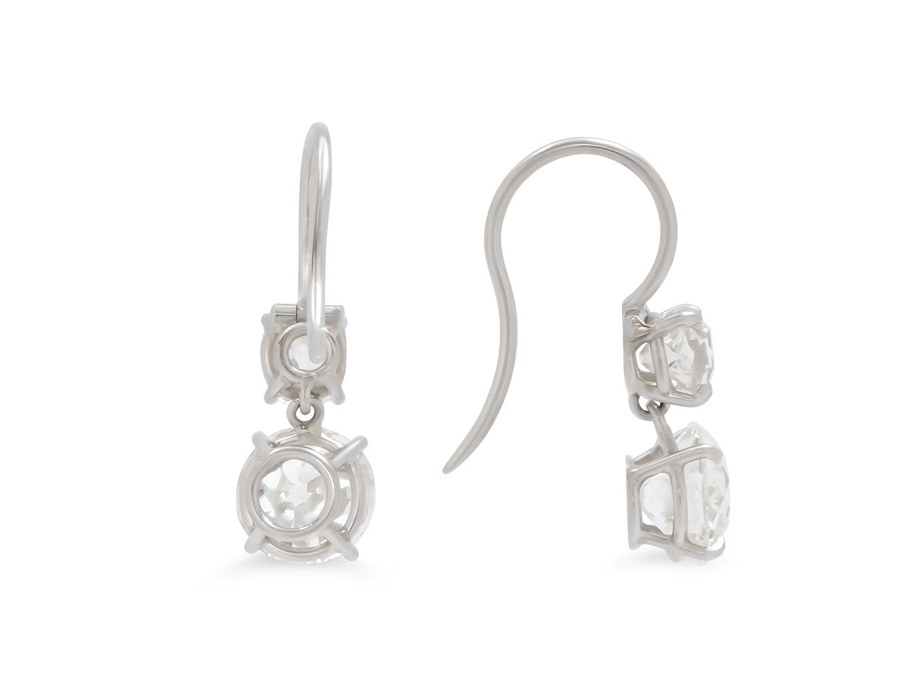 Beladora 'Bespoke' Old-cut Diamond Earrings in Platinum