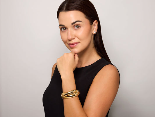 Rolling Bracelet in 18K Yellow Gold, 12mm, by Beladora