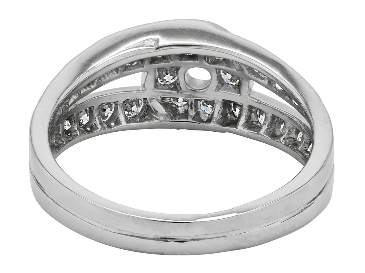Interior view of a white gold diamond ring