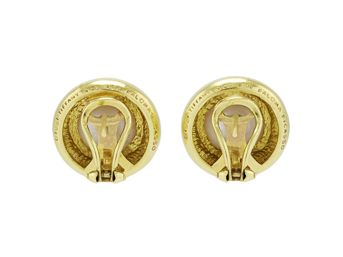 Tiffany Paloma Picasso 18k gold earrings shown from the back