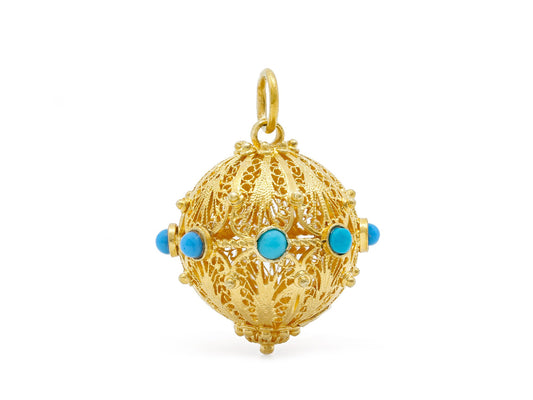 Spherical Pendant/Charm in 18K Gold