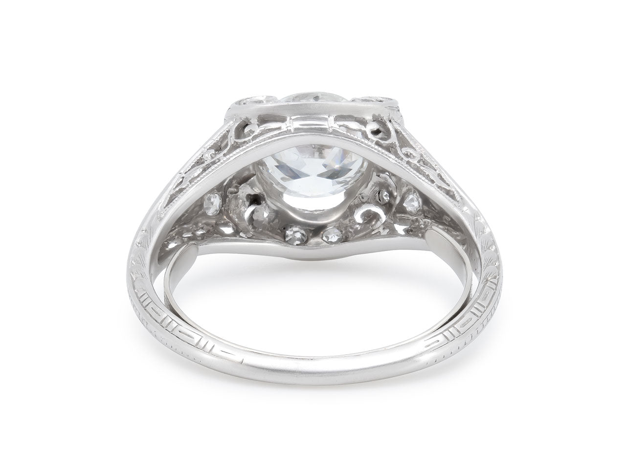 Art Deco Transitional Cut Diamond Ring in Platinum