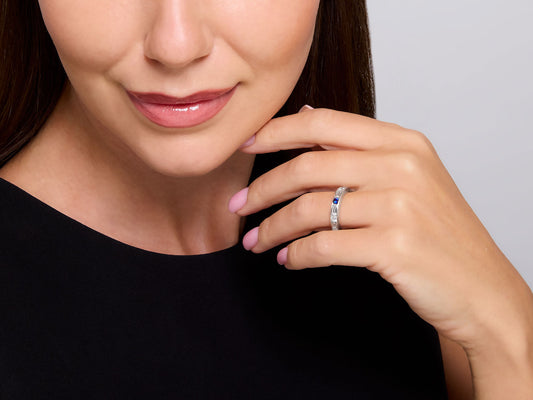 Harry Winston Diamond and Sapphire Eternity Band in Platinum