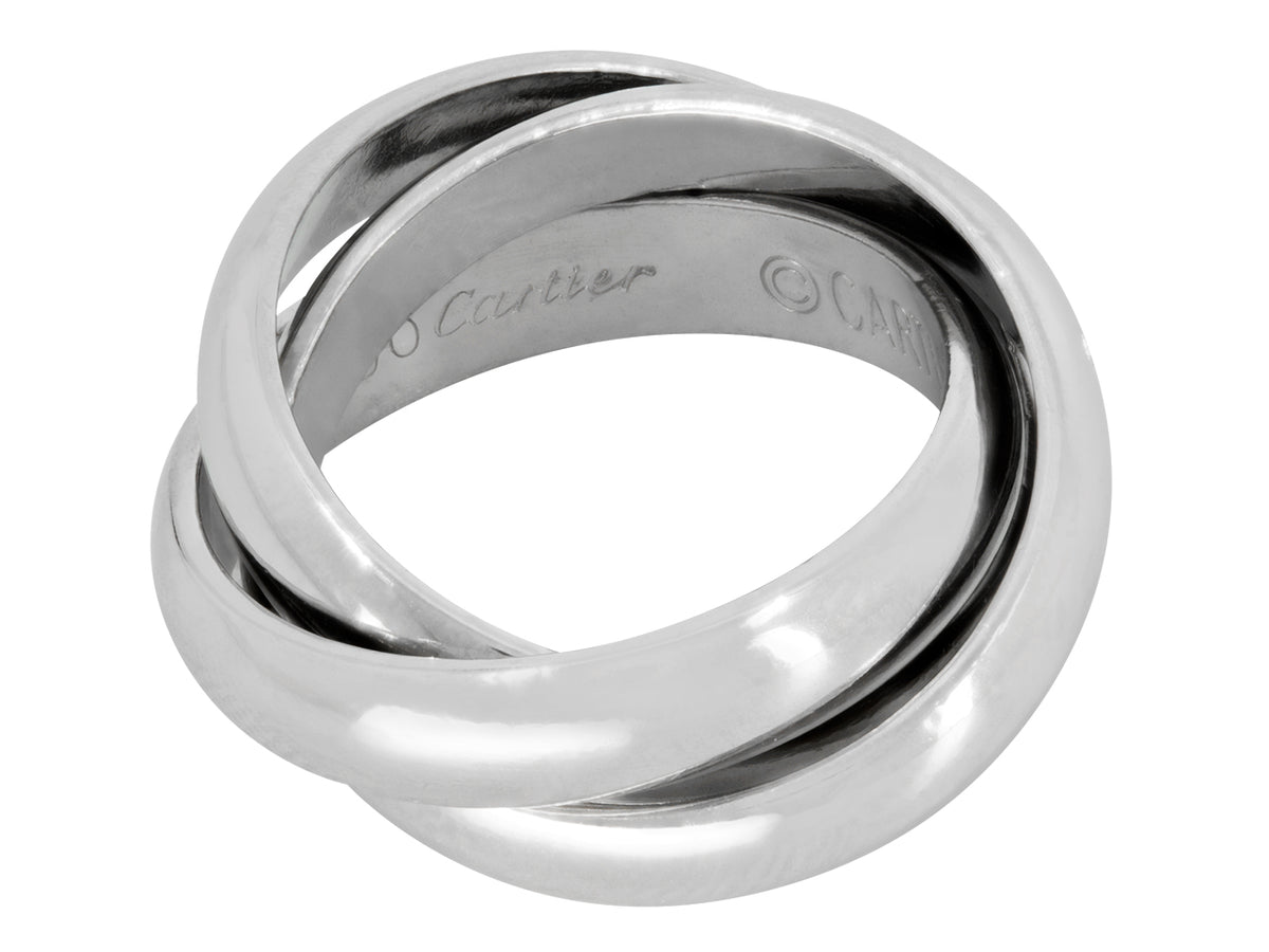 Cartier Trinity ring with interlocking polished platinum bands