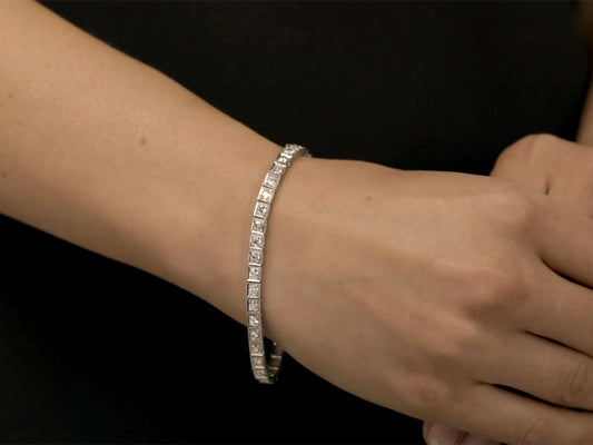 Art Deco Diamond Line Bracelet in Platinum