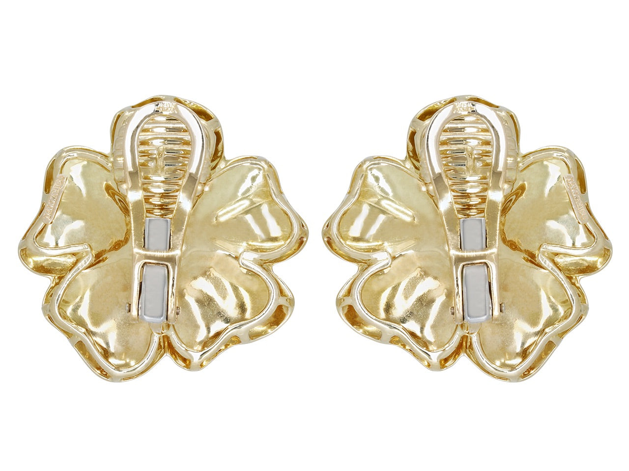 Tallarico Diamond Flower Earrings in 18K Gold