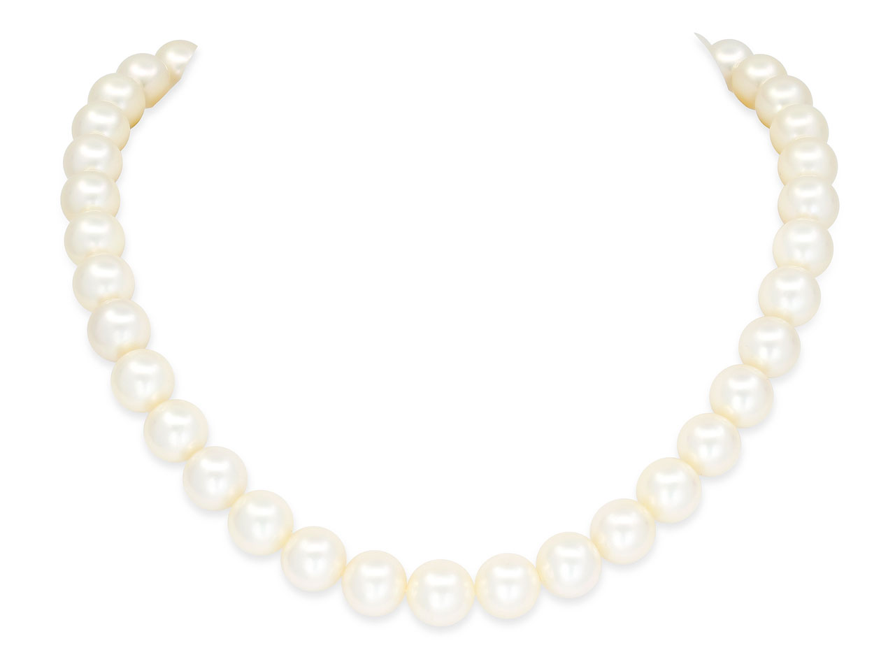 Pearl Necklace, with Diamond 14K White Gold Clasp