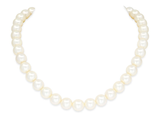 Pearl Necklace, with Diamond 14K White Gold Clasp