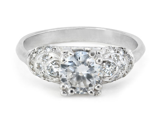 Mid-Century Diamond Ring in Platinum