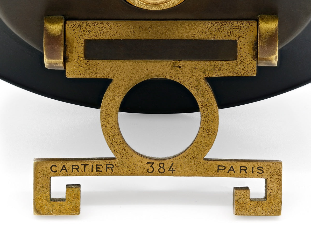 Cartier desk clock base marked 384 Paris