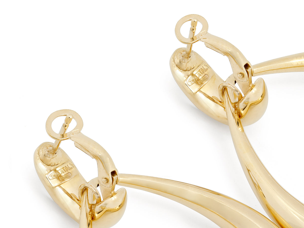 Polished 18K yellow gold door knocker earrings
