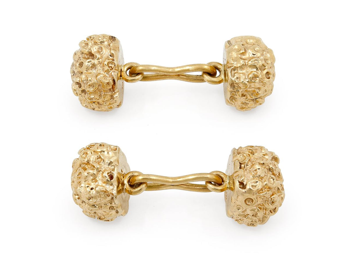 Pair of textured 14K gold cufflinks
