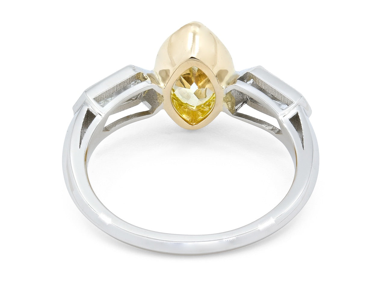 Beladora 'Bespoke' Marquise Fancy Intense Yellow Diamond, 1.13 carats, Ring in Platinum and 18K Gold