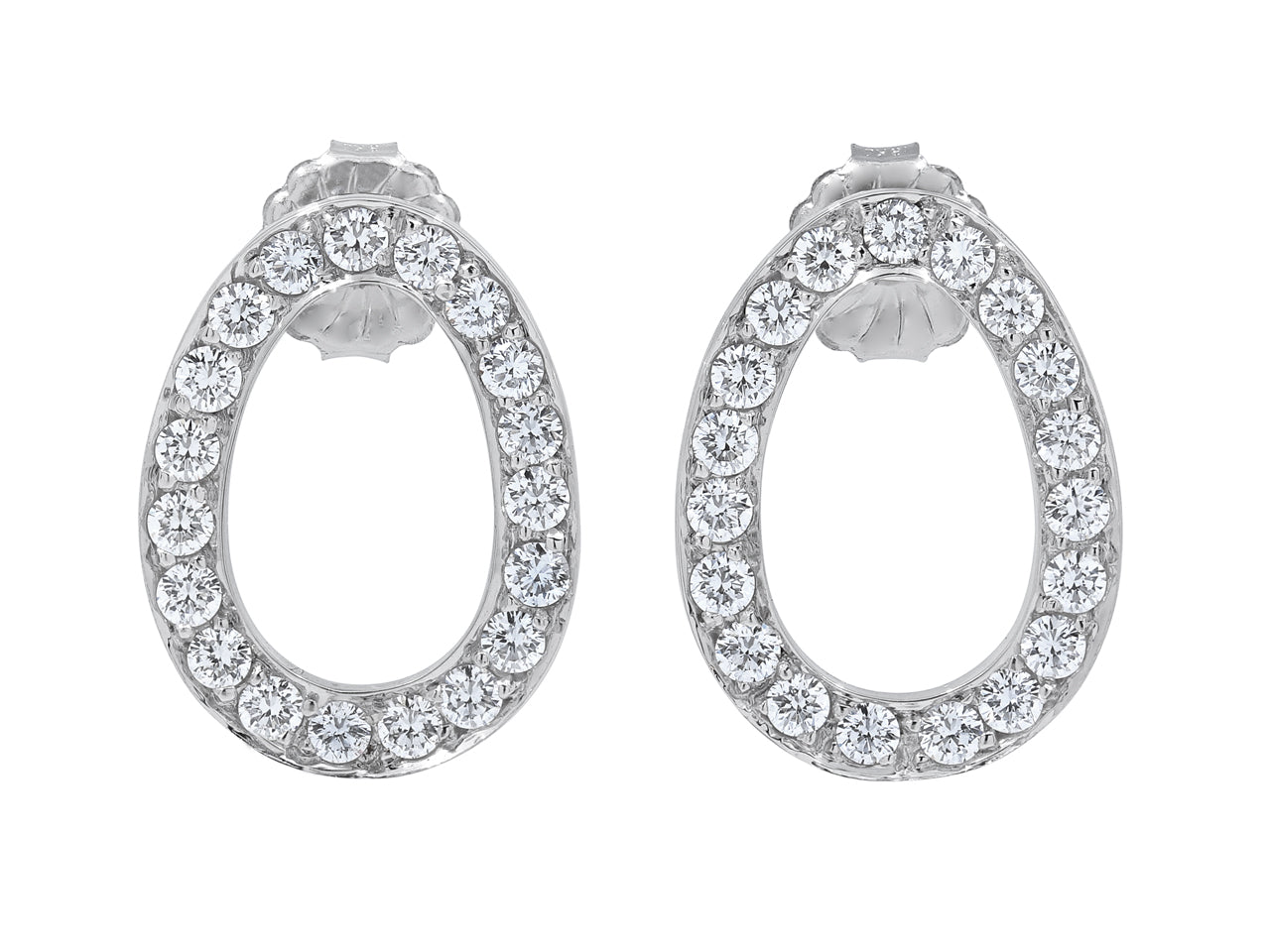 Beladora 'Reimagined' Oval Diamond Earrings in 18K White Gold