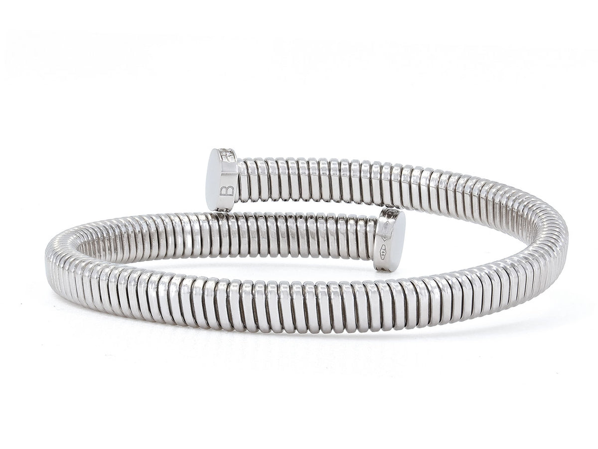 18K white gold Tubogas bypass bracelet with nail terminals