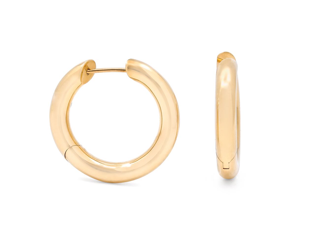 Hoop Earrings, Narrow, in 18K Gold, by Beladora