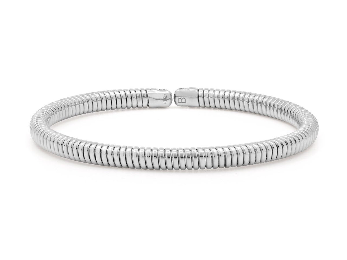 Slim 18K white gold tubogas bangle bracelet