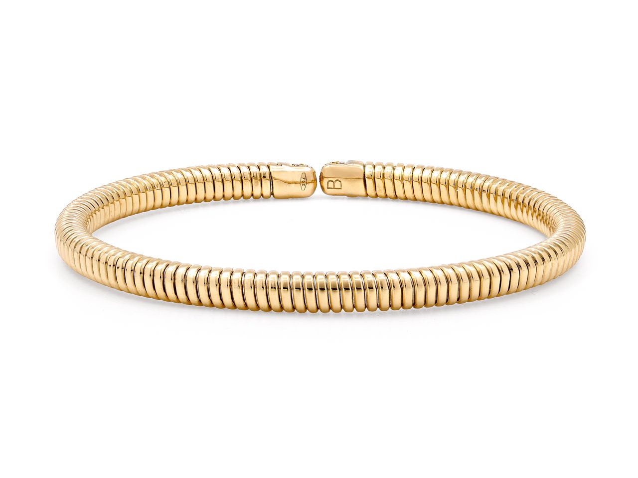 Tubogas Diamond Bracelet in 18K Yellow Gold, Small, by Beladora