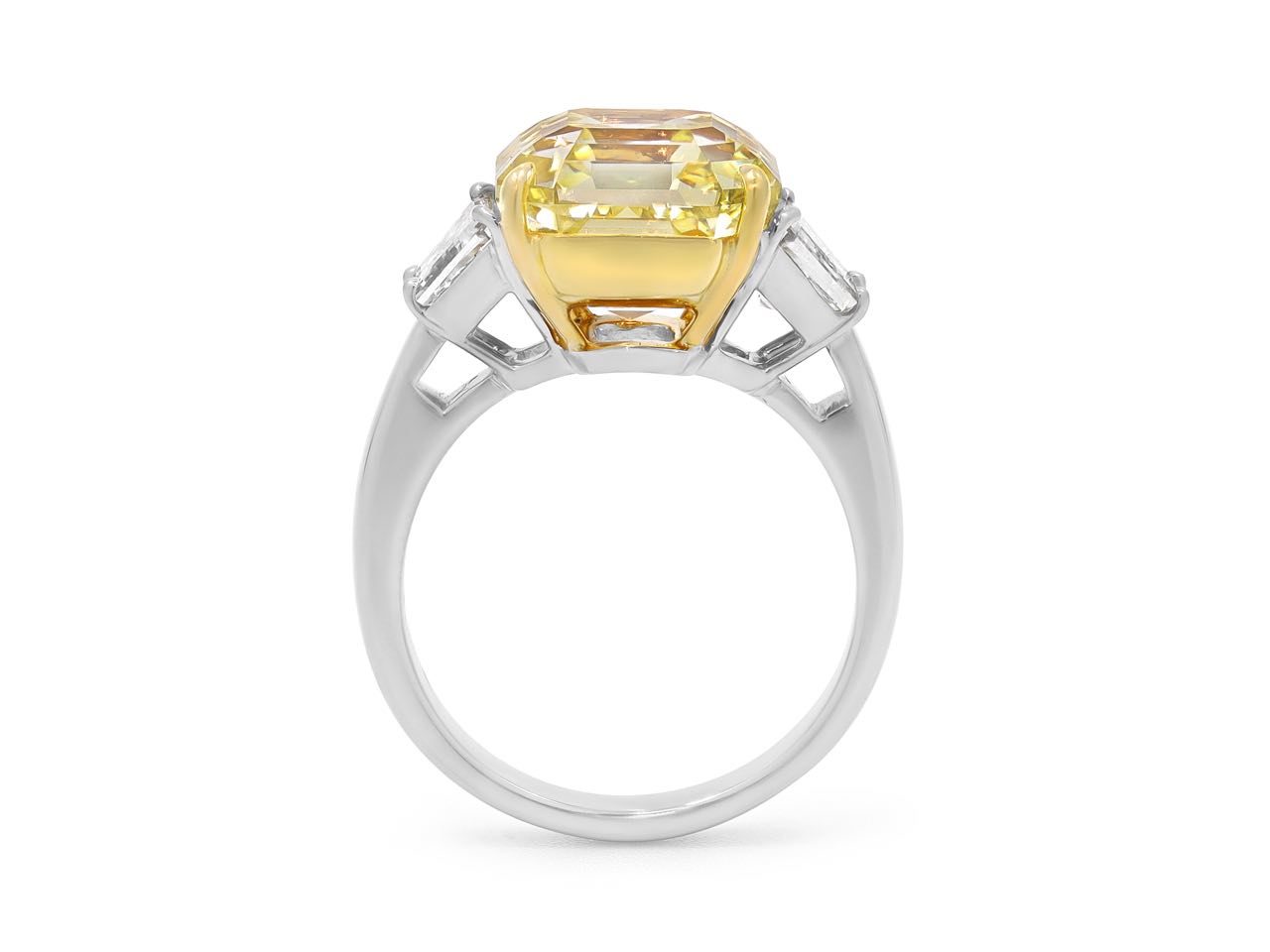 Asscher-Cut Fancy Intense Yellow Diamond Ring, 8.17 Carats, in Platinum