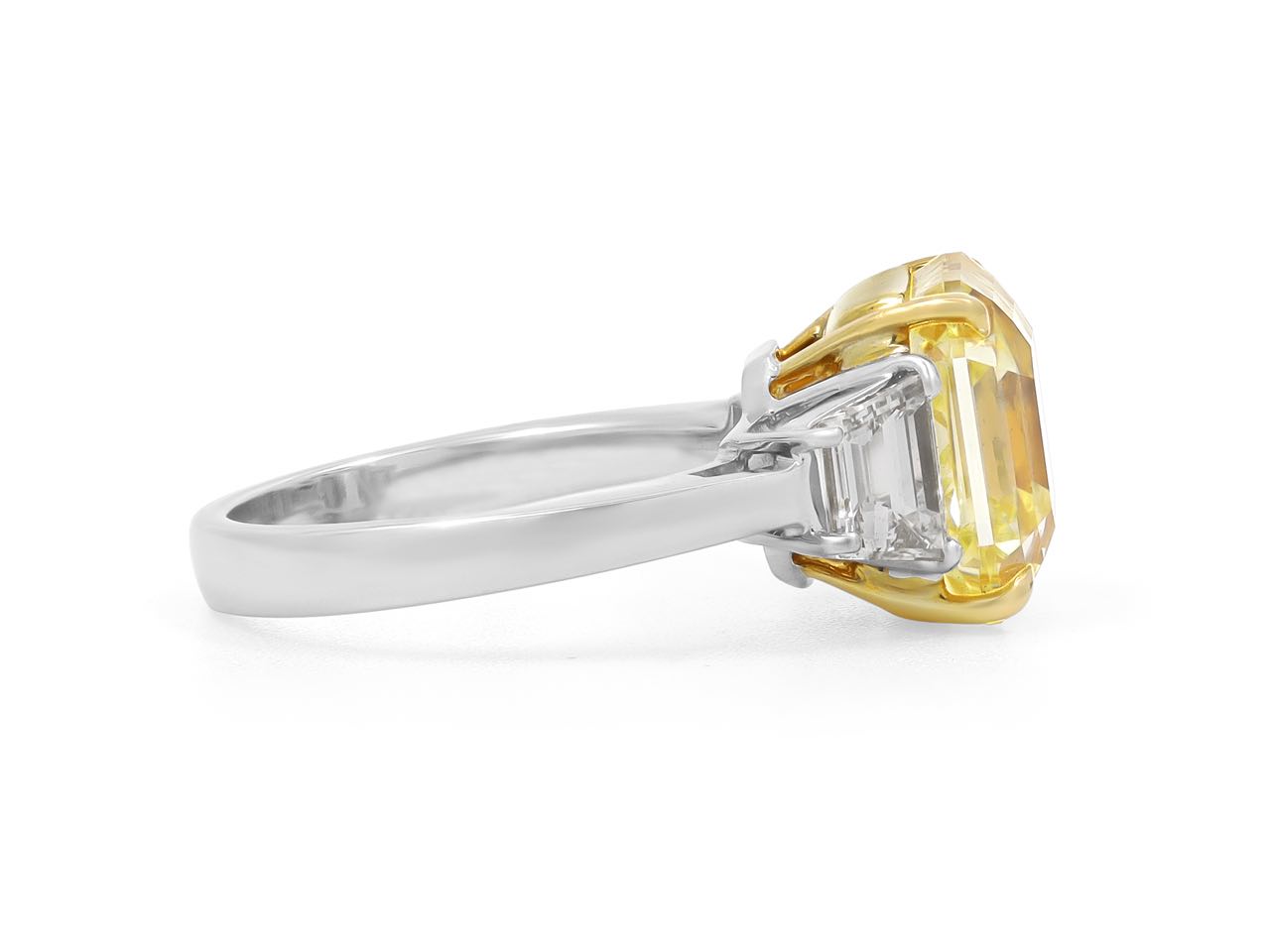 Asscher-Cut Fancy Intense Yellow Diamond Ring, 8.17 Carats, in Platinum