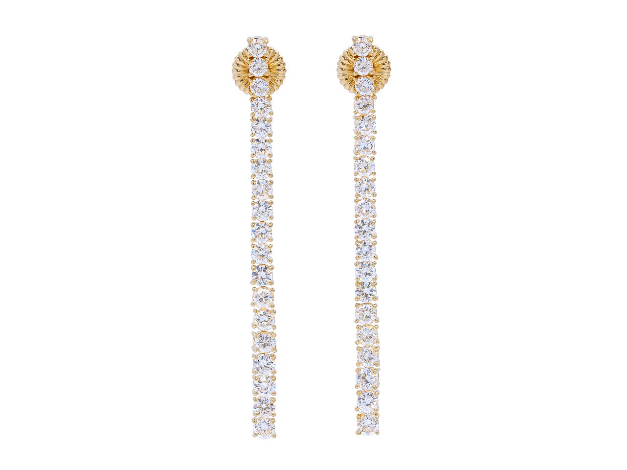 Beladora 'Reimagined' Diamond Line Earrings in 18K Gold