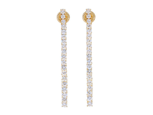 Beladora 'Reimagined' Diamond Line Earrings in 18K Gold