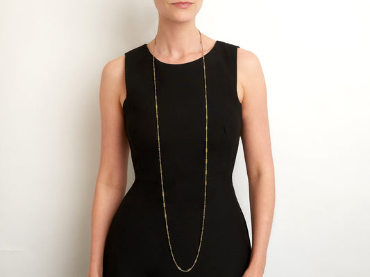 Antique Victorian Long Gold Chain, 55 Inches, in 14K Gold