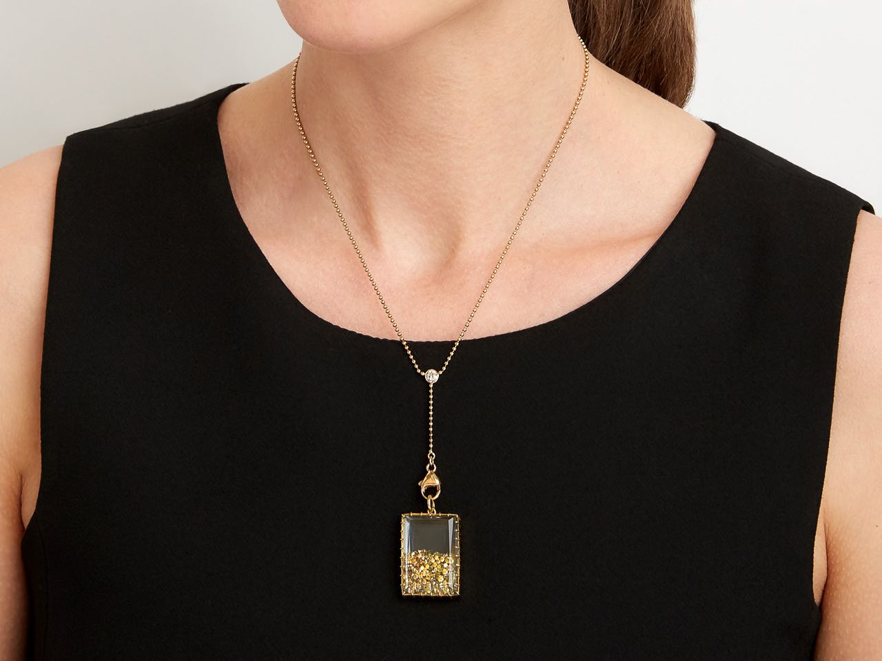 Renee Lewis Diamond 'Shake' Lariat Necklace in 18K Gold