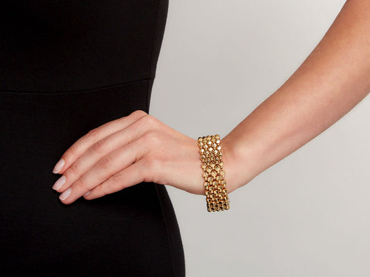 18K yellow gold bracelet with raised rounded links