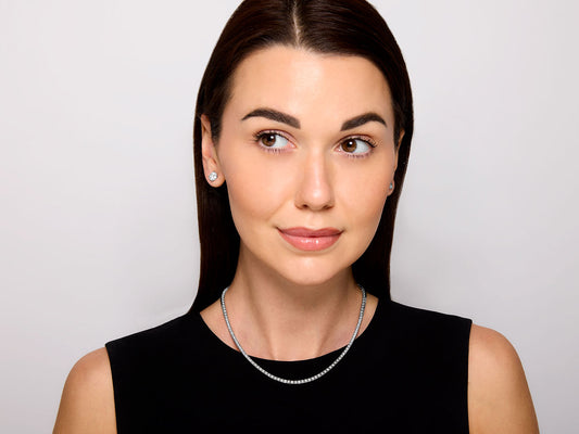 Diamond Rivière Necklace in 18K White Gold