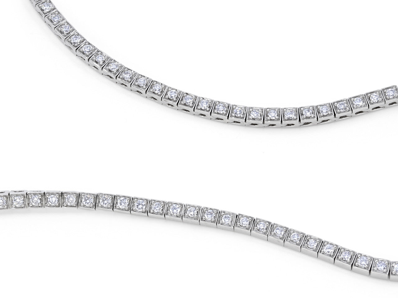Diamond Rivière Necklace in 18K White Gold
