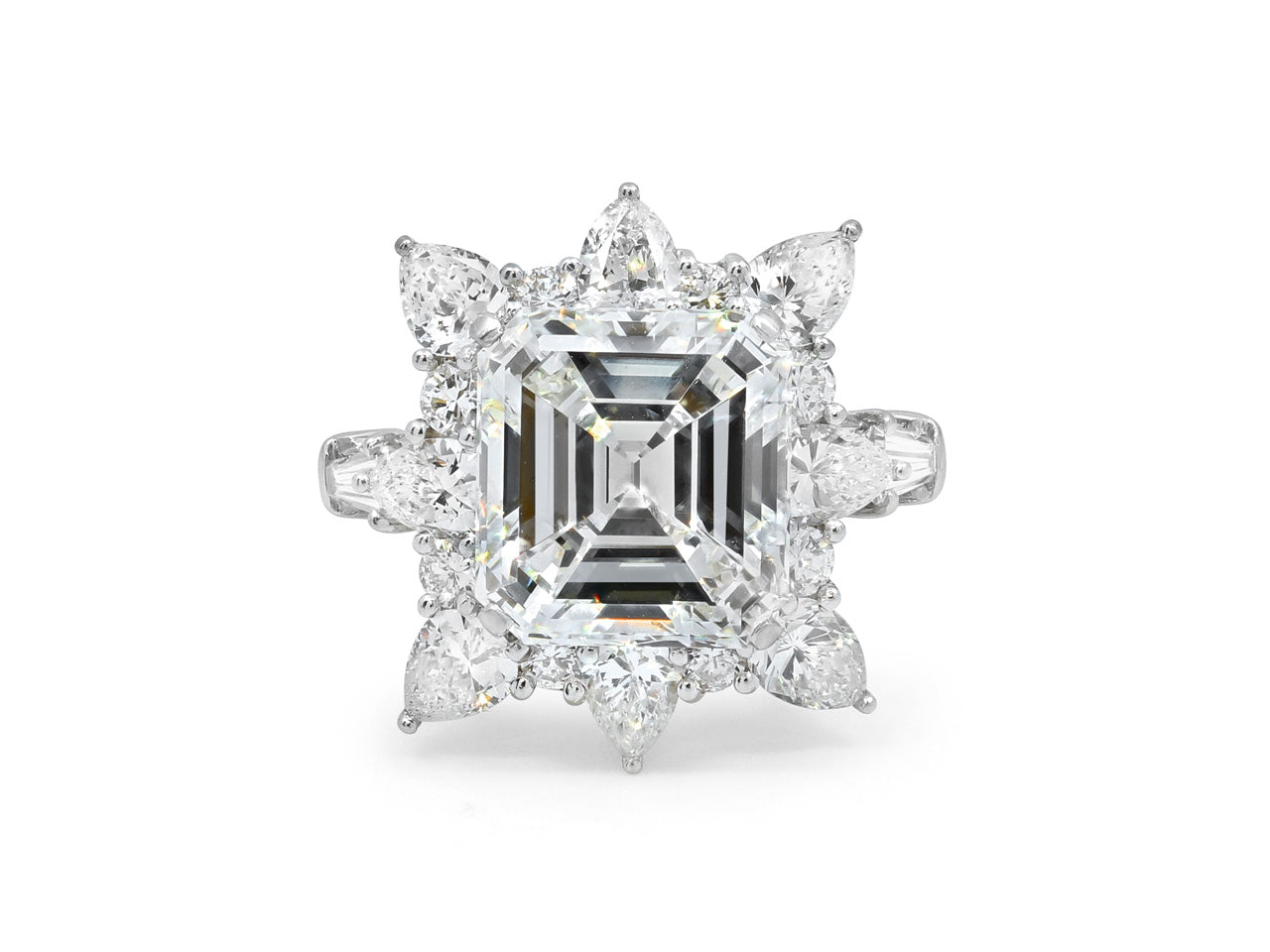 Mid-Century Marianne Ostier Emerald Cut Diamond Ring, 7.23 carat G/VS1, in Platinum