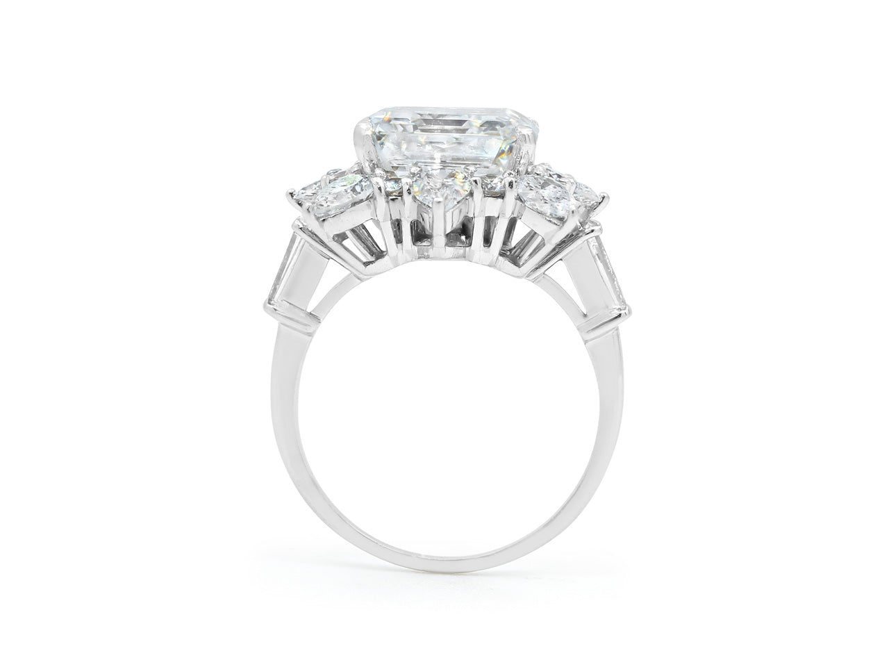 Mid-Century Marianne Ostier Emerald Cut Diamond Ring, 7.23 carat G/VS1, in Platinum