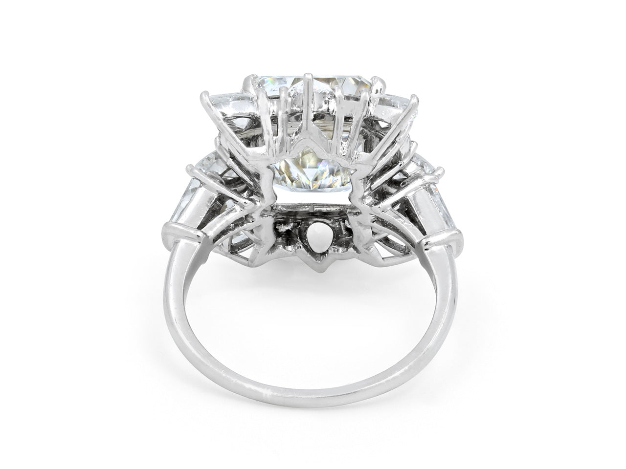 Mid-Century Marianne Ostier Emerald Cut Diamond Ring, 7.23 carat G/VS1, in Platinum